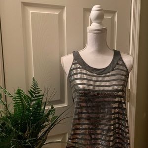 Women Sequins grey tank